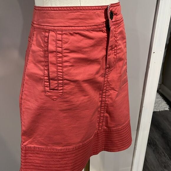 Anthropologie hei hei Coral Button-Front Women's A-Line Skirt - 4 - Picture 4 of 9